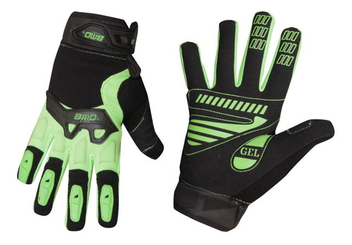 Guantes P/motociclista Textil Completo Bmd Gel Verde