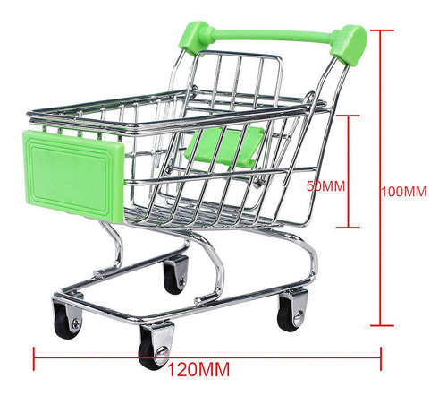 Mini Carrito Kawai De Compras Supermercado Multiusos Color Verde