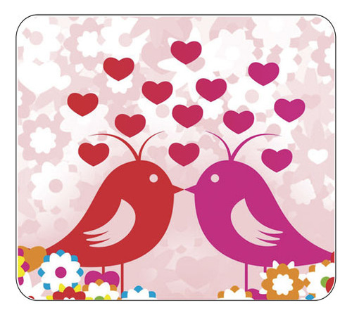 Mouse Pad Regalo Corazones Amor Nenas Pajaros Diseño 558