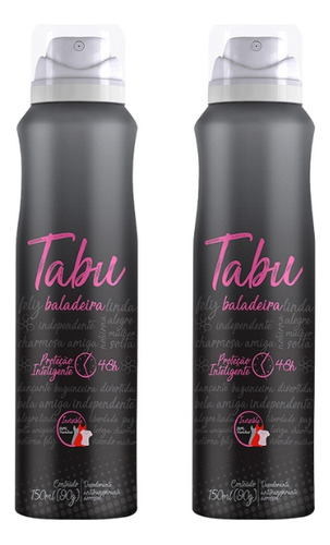 Desodorante Aero Tabu 150ml Baladeira - Kit C/ 2un