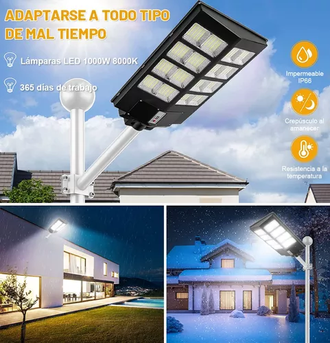 Luz Solar exterior de 300W, lámpara Solar externa IP67, foco Solar