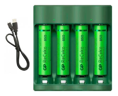 Imagen 3 de 7 de Cargador Gp + 4 Aaa 850mah + 4 Aa 2700mah Pilas Recargables