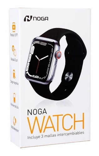 Imagen 4 de 6 de Reloj Inteligente Smartwatch Hombre Mujer 3 Mallas Noga Sw11 Color De La Caja Blanco Color De La Malla Negro/blanco/rosa Color Del Bisel Plateado Diseño De La Malla Silicona