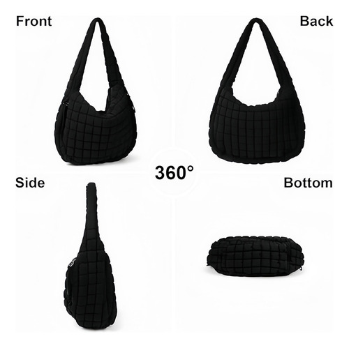 Bolso Tote Acolchado Para Mujer: Bolsa Puffer Grande Hombro