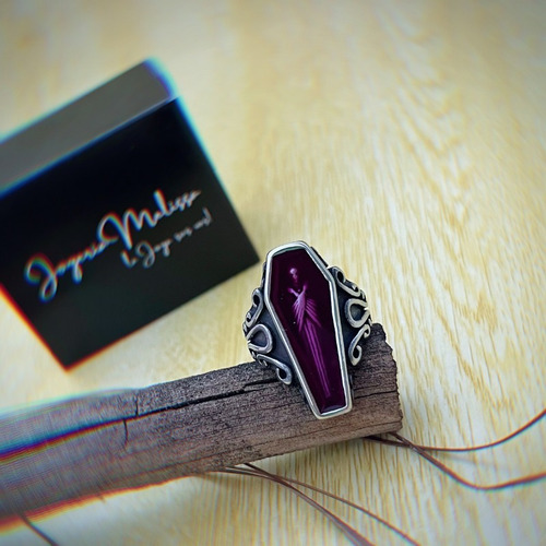 Anillo En Acero Quirúrgico Modelo Ataúd Anillos Regalo Dark