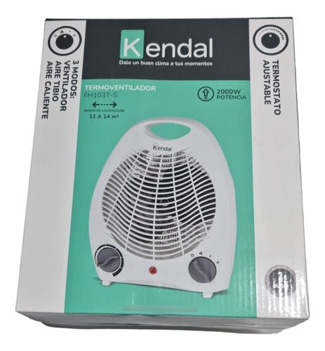 Calefactor Electrico Termoventilador 2000w Kendal 14m2 