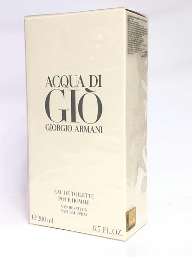 Armani Aqua Di Gio 200ml Toilette Selado +amostra