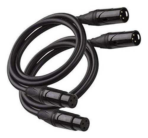 Cable Micrófono Xlr 3ft, Paquete 2