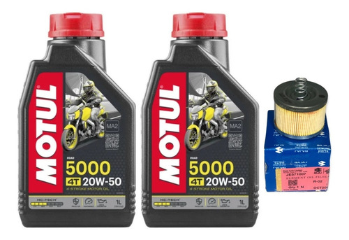 Kit Motul 5000 20w50 Y Filtro De Aceite Pulsar Ns160 Premium