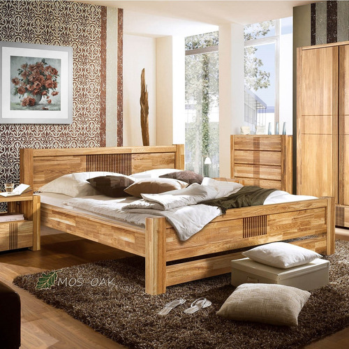 Cama Doble De Madera Maciza 100% Roble  Ref: Maciza45