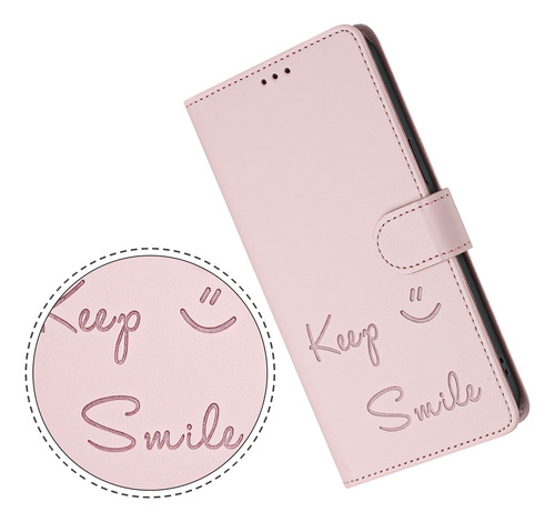 Funda De Piel Con Forma De Cara Sonriente Para Oppo A60 4g/a60 5g Con Función Atril, Cierre Magnético, Bloqueo Rfid