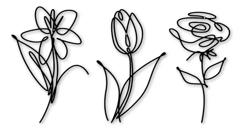 comprar Cuadro Decorativo Tríptico Flor 40x60cm. Alvalu Tr-020