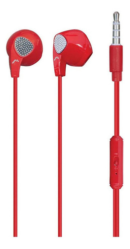 Audífonos Manos Libres Mitzu Diseño Ergonómico Mh-0092 Color Rojo