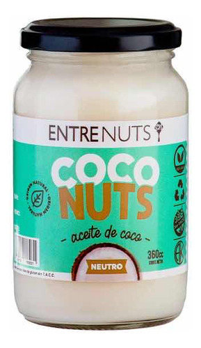 Oferta! Aceite De Coco Neutro Entrenuts 360cc Puro Sin Tacc