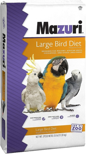Mazuri Large Bird Diet 25lb Alimento Para Aves 