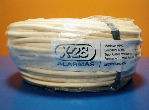 Cable Mpx3 Rollo 50mts Multifilar Agente Oficial X28 Alarmas