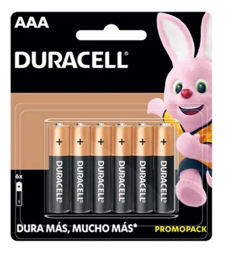 Aaa Duracell Paq 6 Pzas No Recargable