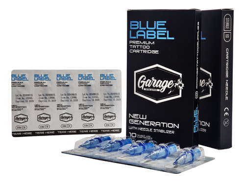 Cartuchos Garage Blue Label Caja X 10 Tatuajes Tattoo Rl 1207