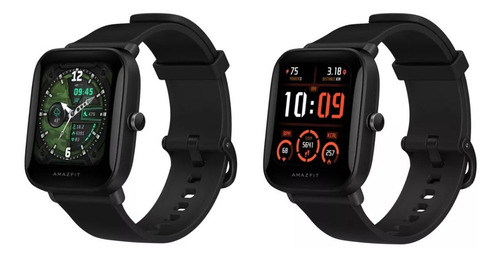 Imagen 9 de 9 de Smartband Amazfit Basic Bip U Pro 1.43" caja de policarbonato black, malla black de goma de silicona A2008