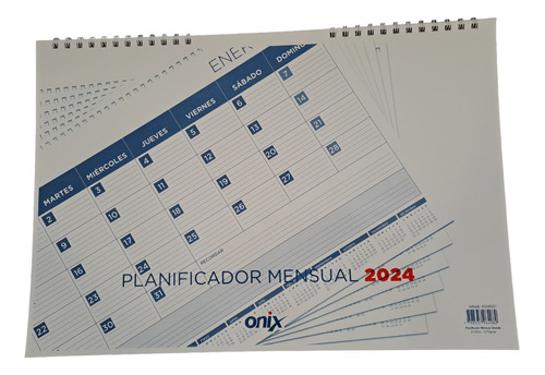 Planificador Onix Mensual 47x32cm. Espiralado Con T/carton