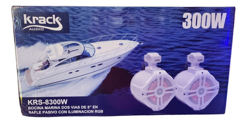 Bocinas Marinas 8 Pulgadas Krack Krs-8300w Blanca 1 Par 