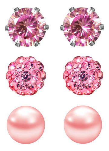 Jewelrie Tienda Pink Studs Pendientes Para B078htg7h6_120324