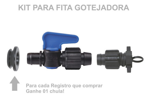 Imagem 1 de 4 de Registro Inicial Para Fita Gotejadora Irrigação - 50 Unid.