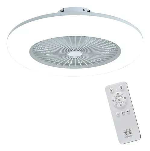 Ventilador De Techo Con Lámpara Led Blanca 12 80w Megaluz