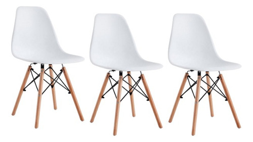 Set De 3 Sillas Eames  Modernas Minimalista 