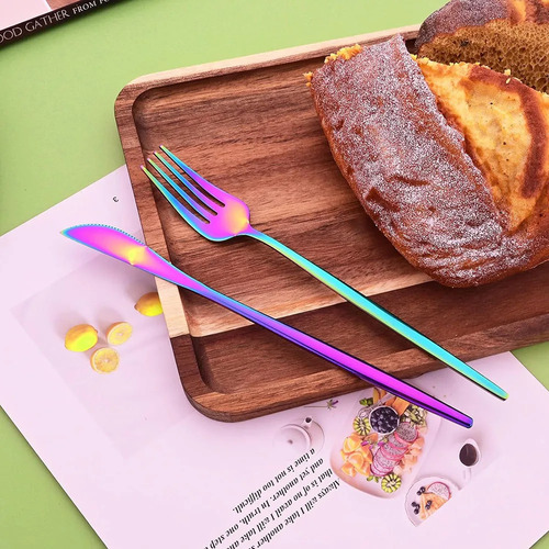 Cubiertos, Cuchillo Y Tenedor Para Tartas, 16 Unidades, Cuch