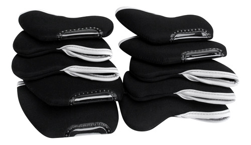 10pcs Negro Golf Club Iron Headcover Head Covers Funda