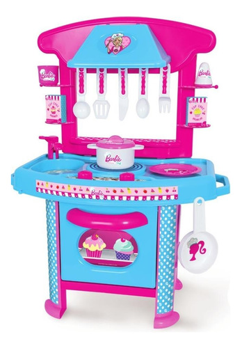 Cozinha Da Barbie C/ Fogãozinho + 11 Acessórios - Cotiplás