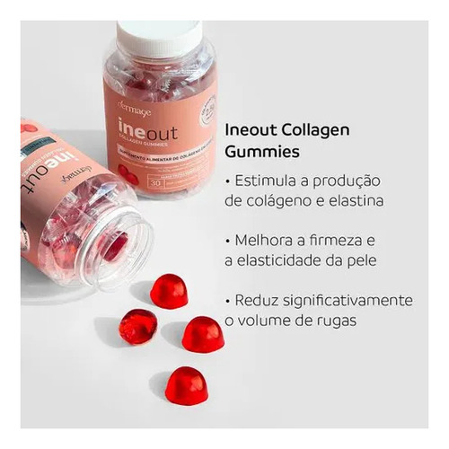 Gomas De Colágeno Ineout Dermage 1 Unidade Com 30 Gomas