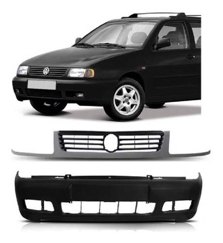 Paragolpe C/ Spoiler + Parrilla Vw Polo Caddy 2002 2002 2003