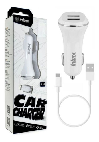Cargador Para Auto Dual Inkax C/cable Lightning Usb 2.1a