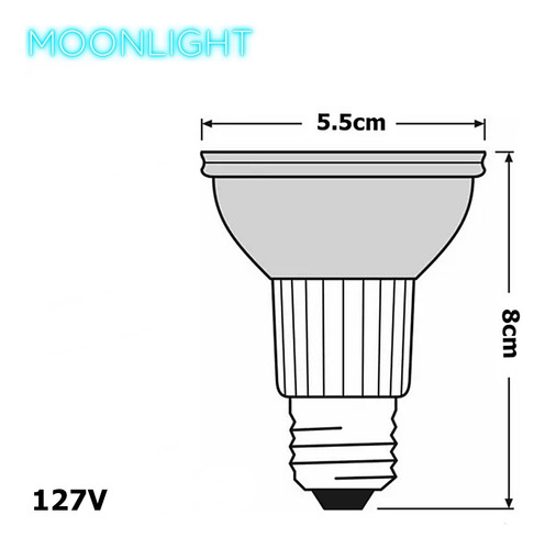 Lâmpada Halogena Par 20 50w 127v Dimerizavel Azul 3 Peças