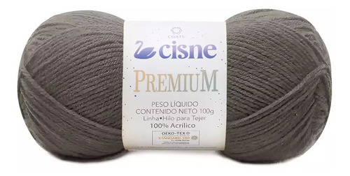 Fio Cisne Premium 100g 280mts Tex 357 100% Acrílico Crochê Cor 09780- Cinza Mescla Escuro