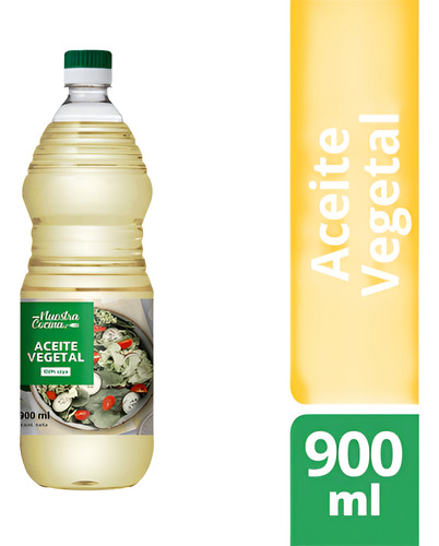 Aceite Nuestra Cocina Vegetal Botella 900 Ml