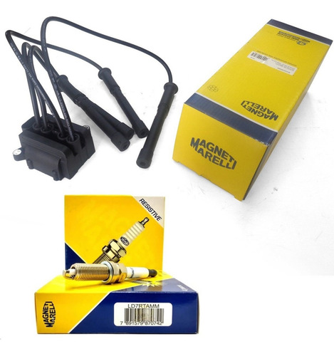 Kit Bobina E Velas Renault Clio Peugeot 206 1.0 16v Gasolina