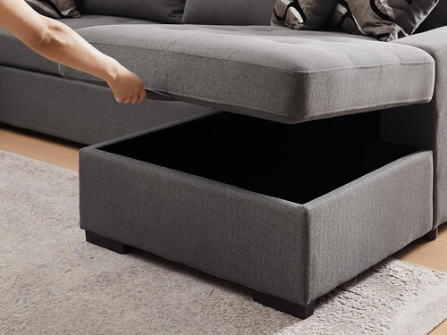 Sofa Cama Modular C/divan Forma En U 6 Plazas Thsuper Beige