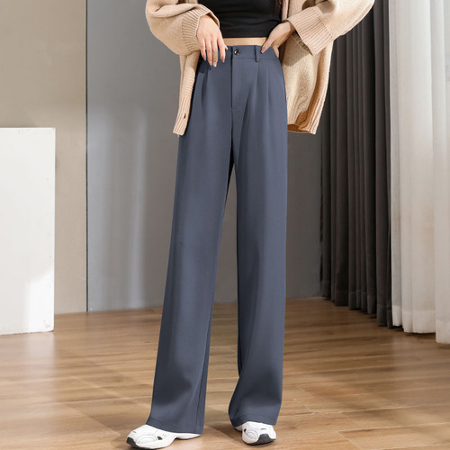 Pantalones Holgados Pierna Ancha Mujer,informal Cintura Alta