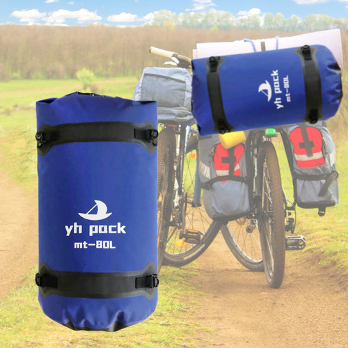 Bolsa De Lona Impermeable Universal Con Amplia Azul 80l