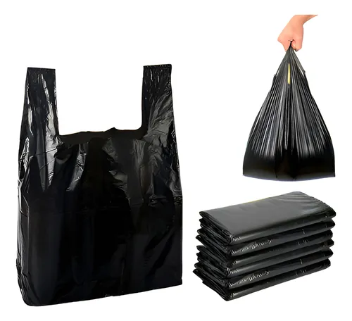 100 Bolsas Plásticas Camiseta 90x70cm Negra Basura 17 Micras