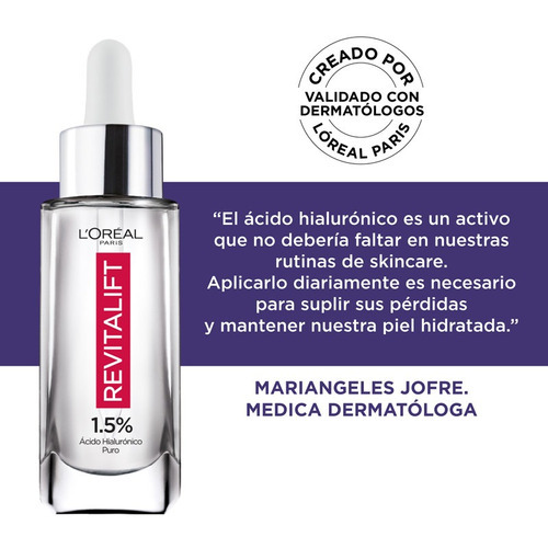 Sérum L'oréal Paris Revitalift Ácido Hialurónico X 30ml Momento de aplicación Día/Noche Tipo de piel Todos