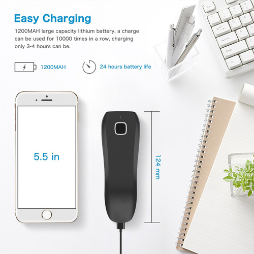 Leitor De Código De Barras Qr Sem Fio Bluetooth Netum C750
