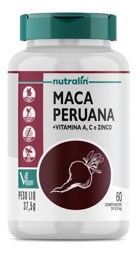 Maca Peruana Premium 100% Pura C/ Vitaminas A, C, Zinco