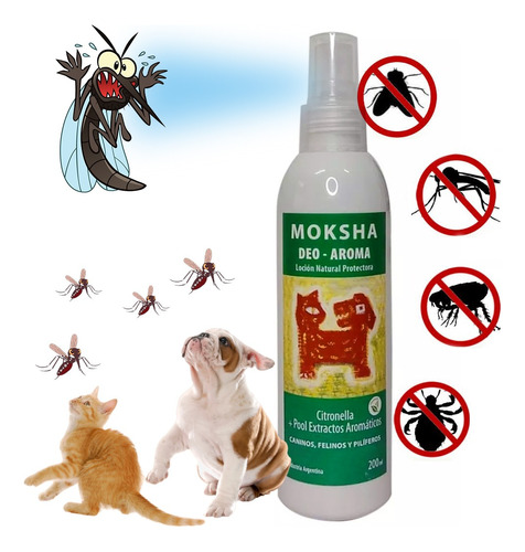 Repelente Mosquitos Perros Gatos Cobayo Conejo Moscas Pulgas