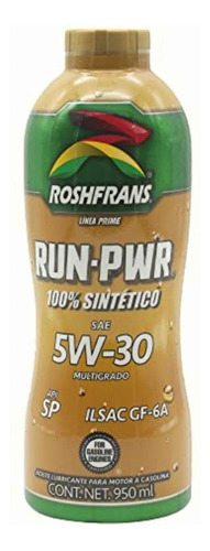 0.950 L Botella Aceite Run-pwr Sintético Api Sp/ilsac Gf-6