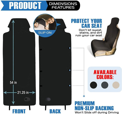 Imagen 3 de 6 de Ryzen - Funda De Neopreno Impermeable Para Asiento De Coche,