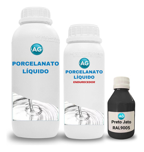 Kit Porcelanato Líquido + Pigmento Por M² Cor Porcelanato Preto Jato